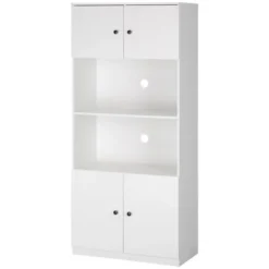 HOMCOM 71" Kitchen Buffet With Hutch, Pantry Storage Cabinet With Shelves, Open Microwave Countertop For Dining Room, Living Room, White 7 HOMCOM 71" Kitchen Buffet With Hutch, Pantry Storage Cabinet With Shelves, Open Microwave Countertop For Dining Room, Living Room, White -Homcom GUEST cdbd1207 b166 49a2 96c9 b37c9974d8a2