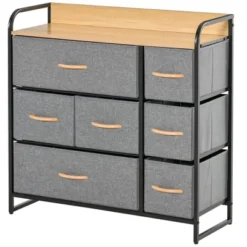 HOMCOM 7-Drawer Dresser, Fabric Chest Of Drawers, 3-Tier Storage Organizer For Bedroom Entryway, Tower Unit With Steel Frame Wooden Top 12 HOMCOM 7-Drawer Dresser, Fabric Chest Of Drawers, 3-Tier Storage Organizer For Bedroom Entryway, Tower Unit With Steel Frame Wooden Top -Homcom GUEST d0293fe6 63f7 43df 9779 85ddc3070dec