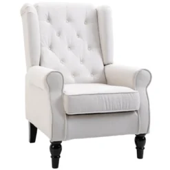 HOMCOM Button-Tufted Accent Chair With High Wingback, Rounded Cushioned Armrests And Thick Padded Seat 15 HOMCOM Button-Tufted Accent Chair With High Wingback, Rounded Cushioned Armrests And Thick Padded Seat -Homcom GUEST d0ade1a8 72c2 4d4d 93ef 99953079fb03
