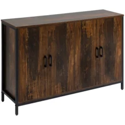 HOMCOM Industrial Sideboard Buffet Cabinet, Kitchen Storage Cabinet With Adjustable Shelves For Living Room, Bedroom, Hallway, Rustic Brown 7 HOMCOM Industrial Sideboard Buffet Cabinet, Kitchen Storage Cabinet With Adjustable Shelves For Living Room, Bedroom, Hallway, Rustic Brown -Homcom GUEST d0b6b47f d949 4ad9 9974 915ae86853c5