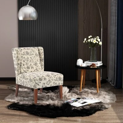 HomCom Upholstered Armless Accent Chair Leisure Side Chair With Wingback Design 1 HomCom Upholstered Armless Accent Chair Leisure Side Chair With Wingback Design
