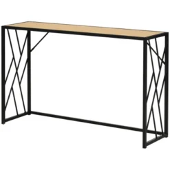 HOMCOM 47.25" Console Table, Industrial Sofa Table With Metal Frame For Living Room, Or Hallway, Natural/Black 7 HOMCOM 47.25" Console Table, Industrial Sofa Table With Metal Frame For Living Room, Or Hallway, Natural/Black -Homcom GUEST d3892887 9bbd 473c a3bd 8889a4abfe67