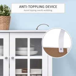 HOMCOM Kitchen Credenza & Sideboard Buffet Cabinet With 2 Glass Doors & Storage Shelves 13 HOMCOM Kitchen Credenza & Sideboard Buffet Cabinet With 2 Glass Doors & Storage Shelves -Homcom GUEST d3925afb 8760 4674 beb5 45f42a362c04