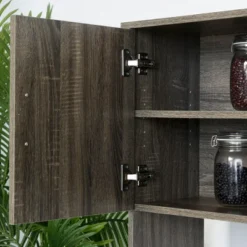 HOMCOM Modern Kitchen Buffet With Hutch Pantry Storage, Microwave Counter, 2 Cabinets, And Adjustable Shelves -Homcom GUEST d4feb319 9029 49d6 908b cfaf5431f5f8