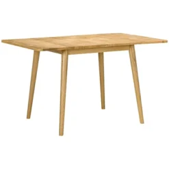 HOMCOM 31.5"/51" Resizing Space Saving Table With Easy To Clean Surface, Folding Dining Table, Small Kitchen Table, Wood Dining Table 4–6 People, Oak -Homcom GUEST d50285c3 6a82 418c a862 f800bce58371