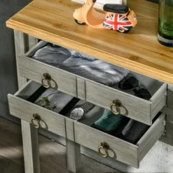 HOMCOM Vintage Console Table With 2 Drawers, Retro Entryway Table For Hallway, Living Room And Hallway, Gray 8 HOMCOM Vintage Console Table With 2 Drawers, Retro Entryway Table For Hallway, Living Room And Hallway, Gray -Homcom GUEST d756c825 bdfd 41f3 825e 321c2d09e6ce