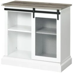 HOMCOM Farmhouse Kitchen Sideboard, Buffet Cabinet With Sliding Barn Door And Adjustable Shelves For Living Room -Homcom GUEST d97f4b9d dcce 4cd4 9148 1667408b1447