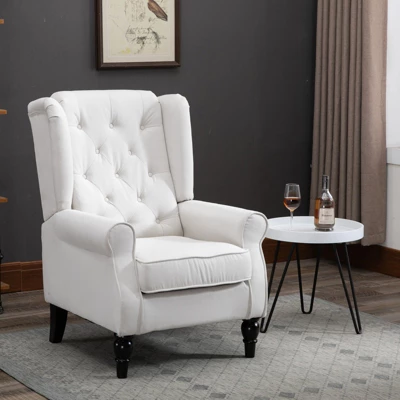 HOMCOM Button-Tufted Accent Chair With High Wingback, Rounded Cushioned Armrests And Thick Padded Seat 2 HOMCOM Button-Tufted Accent Chair With High Wingback, Rounded Cushioned Armrests And Thick Padded Seat - Image 2