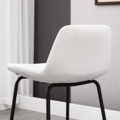 HOMCOM 29.5" Bar Stools Set Of 2, Upholstered Extra Tall Barstools, Armless Bar Chairs With Back, Steel Legs, Cream White -Homcom GUEST dc28b931 5ec6 4ec1 9fac 42b8a81e901b