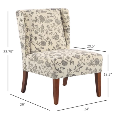 HomCom Upholstered Armless Accent Chair Leisure Side Chair With Wingback Design 4 HomCom Upholstered Armless Accent Chair Leisure Side Chair With Wingback Design - Image 4