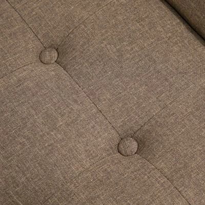 HOMCOM Modern Button Tufted Sitting Bench, Accent Fabric Upholstered Ottoman For Bedroom Or Living Room 4 HOMCOM Modern Button Tufted Sitting Bench, Accent Fabric Upholstered Ottoman For Bedroom Or Living Room - Image 4