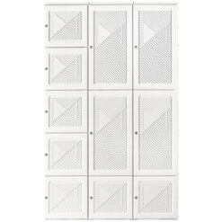 HOMCOM Portable Wardrobe Closet, Bedroom Armoire, Foldable Clothes Organizer With Cube Storage, Hanging Rods, And Magnet Doors, White 7 HOMCOM Portable Wardrobe Closet, Bedroom Armoire, Foldable Clothes Organizer With Cube Storage, Hanging Rods, And Magnet Doors, White -Homcom GUEST de58c46f 5acc 4623 bd6c 19db8f3bda17