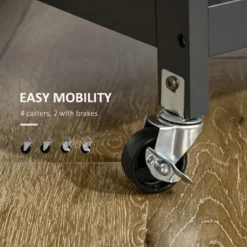 HOMCOM Utility Kitchen Cart, Rolling Kitchen Island Storage Trolley With Rack, Shelves, Drawer And Cabinet, Gray -Homcom GUEST e05ba839 87b0 4aac a58b d311181c8302