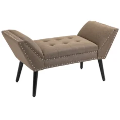 HOMCOM Modern Button Tufted Sitting Bench, Accent Fabric Upholstered Ottoman For Bedroom Or Living Room 12 HOMCOM Modern Button Tufted Sitting Bench, Accent Fabric Upholstered Ottoman For Bedroom Or Living Room -Homcom GUEST e0756eee 84f1 4d6d 965c 4940ae56a6c2