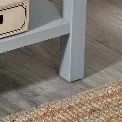 HOMCOM Console Table With 2 Storage Drawers And Open Shelf, Modern Sofa Table For Hallway, Living Room, Or Bedroom, Gray 5 HOMCOM Console Table With 2 Storage Drawers And Open Shelf, Modern Sofa Table For Hallway, Living Room, Or Bedroom, Gray - Image 5