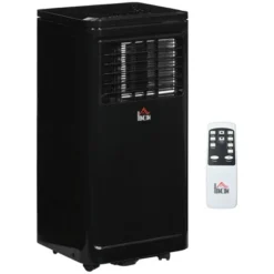 HOMCOM 8,000 BTU Portable Air Conditioner Fan With Remote For Rooms Up To 161 Sq. Ft., Evaporative Cooler, Home AC Unit With Dehumidifier, Black -Homcom GUEST e1a58d8c 1873 43b3 931d 7e06f4881c4b