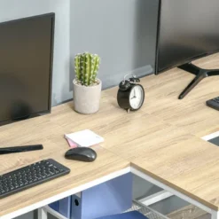 HOMCOM 83" Two Person Computer Desk With 2 Storage Shelves, Double Desk Workstation With Book Shelf, Long Desk Table For Home Office, Natural 8 HOMCOM 83" Two Person Computer Desk With 2 Storage Shelves, Double Desk Workstation With Book Shelf, Long Desk Table For Home Office, Natural -Homcom GUEST e379f66e 1205 47ea 86b0 fcabe49c888d