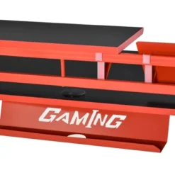 HOMCOM 53" Gaming Desk, Racing Computer Desk With Monitor Shelf, Gamepad Rack, Cup Holder, Headphone Hook, And Cable Basket, Red -Homcom GUEST e6cf6712 5fbf 4d7a b64d e7521b298775