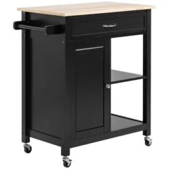 HOMCOM Rolling Kitchen Cart With Wood Top, Kitchen Island With Storage Drawer On Wheels For Dining Room 10 HOMCOM Rolling Kitchen Cart With Wood Top, Kitchen Island With Storage Drawer On Wheels For Dining Room -Homcom GUEST eb97802a 700e 4f40 8e87 77c13b3fe428