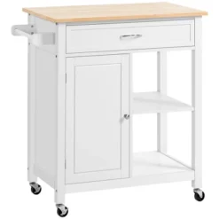 HOMCOM Rolling Kitchen Cart With Wood Top, Kitchen Island With Storage Drawer On Wheels For Dining Room 14 HOMCOM Rolling Kitchen Cart With Wood Top, Kitchen Island With Storage Drawer On Wheels For Dining Room -Homcom GUEST ecccfb73 967a 433f b96c 5b4f4220b5e0