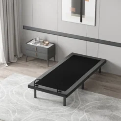 Homcom 5 HOMCOM Twin XL Adjustable Bed Frame, Ergonomic Zero Gravity Power Bed Base With Head And Foot Incline, Memory, And Wireless Remote, Gray