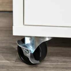 HOMCOM Printer Stand Home Office Mobile Cabinet Organizer Desktop With Caster Wheels, 2 Locking Breaks And Drawer -Homcom GUEST edfeb0b4 b7b8 4456 8270 8d794bb54ae7