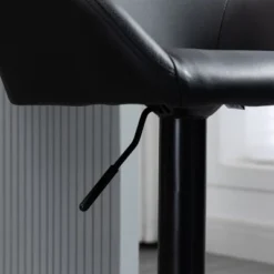 HOMCOM Adjustable Bar Stools Set Of 2, Swivel Barstools With Footrest And Back, PU Leather And Steel Round Base, For Kitchen Counter, Black 9 HOMCOM Adjustable Bar Stools Set Of 2, Swivel Barstools With Footrest And Back, PU Leather And Steel Round Base, For Kitchen Counter, Black -Homcom GUEST efd6233f d14e 4a39 aac6 5ec22542f510 1