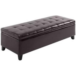 HOMCOM Large 51" Tufted Faux Leather Ottoman Storage Bench For Living Room, Entryway, Or Bedroom 17 HOMCOM Large 51" Tufted Faux Leather Ottoman Storage Bench For Living Room, Entryway, Or Bedroom -Homcom GUEST f0f2422d 6fdf 409c ad5e 345c4458a36b