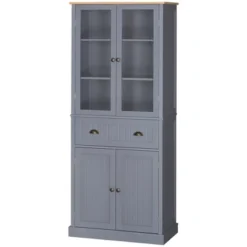 HOMCOM Freestanding Kitchen Pantry, 5-tier Storage Cabinet With Adjustable Shelves And Drawer For Living Room, Dining Room, Gray -Homcom GUEST f1b8b1fe 89d3 4ad9 adbc eb4d26e7ce5a