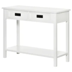 HOMCOM Console Table With 2 Storage Drawers And Open Shelf, Modern Sofa Table For Hallway, Living Room, Or Bedroom, White -Homcom GUEST f2954298 9410 4368 9a9c b96810a9a6f5