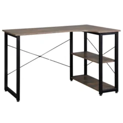 HOMCOM L-Shaped Computer Desk Home Office Corner Desk Study Workstation Table With With Wide Desktop, 2 Side Shelves, Steel Frame -Homcom GUEST f6c59609 3a04 42d5 89ea 8546d4252645