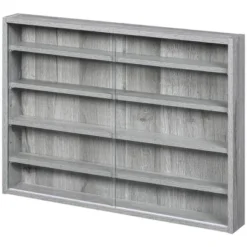 HOMCOM 5-storey Wall Shelf Display Cabinet, Shotglass Display Case With 2 Glass Doors And 4 Adjustable Shelves, Gray 7 HOMCOM 5-storey Wall Shelf Display Cabinet, Shotglass Display Case With 2 Glass Doors And 4 Adjustable Shelves, Gray -Homcom GUEST f6dbf44a d79d 43b8 803b 2b751f1c5031