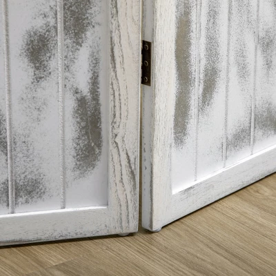 HOMCOM 5.5' Tall 4-Panel Room Divider And Folding Privacy Screen, Privacy Divider, Partition Wall For Indoor Bedroom Office Living Room, White 5 HOMCOM 5.5' Tall 4-Panel Room Divider And Folding Privacy Screen, Privacy Divider, Partition Wall For Indoor Bedroom Office Living Room, White - Image 5