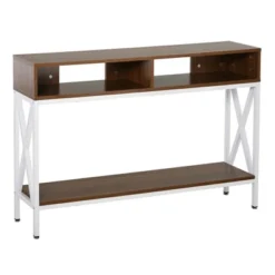 HOMCOM Industrial Style Entryway Console Table Desk With Shelf For Living Room, Or Bedroom -Homcom GUEST f85be5c5 9853 44d7 9809 8db786d542fa