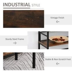 HomCom 3-Tier Industrial Style Storage Metal Wooden Shelf -Homcom GUEST f8b90f22 5155 4ead b70f b76d3b82e880