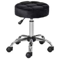 HOMCOM Round Vanity Stool With Height Adjustable Lift, Luxury Style Upholstery And Swivel Seat And Wheels 14 HOMCOM Round Vanity Stool With Height Adjustable Lift, Luxury Style Upholstery And Swivel Seat And Wheels -Homcom GUEST f933df24 5ddd 48df a78e b2e896e9b5e5