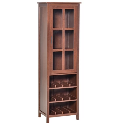 HOMCOM Tall Wine Cabinet, Bar Display Cupboard With 12-Bottle Wine Rack, Glass Door And 3 Storage Compartment For Living Room, Home Bar, Dining Room 7 HOMCOM Tall Wine Cabinet, Bar Display Cupboard With 12-Bottle Wine Rack, Glass Door And 3 Storage Compartment For Living Room, Home Bar, Dining Room - Image 7