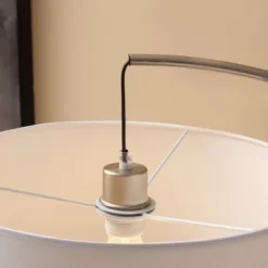 HOMCOM Arc Floor Reading Lamp, Tall Pole Standing Lamp With Hanging Fabric Lampshade For Living Room Or Bedroom, Silver/White 8 HOMCOM Arc Floor Reading Lamp, Tall Pole Standing Lamp With Hanging Fabric Lampshade For Living Room Or Bedroom, Silver/White -Homcom GUEST fa7e46b8 e8b7 42b7 9e53 c348df1cd927