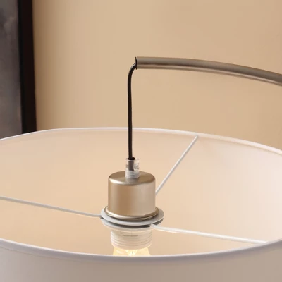 HOMCOM Arc Floor Reading Lamp, Tall Pole Standing Lamp With Hanging Fabric Lampshade For Living Room Or Bedroom, Silver/White 4 HOMCOM Arc Floor Reading Lamp, Tall Pole Standing Lamp With Hanging Fabric Lampshade For Living Room Or Bedroom, Silver/White - Image 4