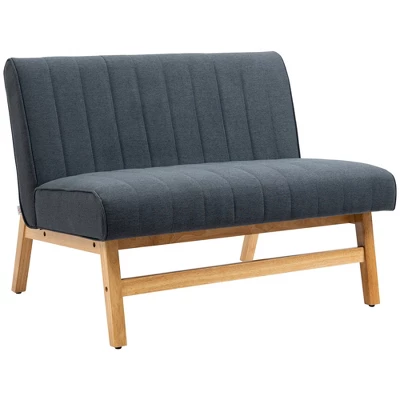 HOMCOM 42" Small Loveseat Sofa Couch For Bedroom, Living Room Furniture, Space-Saving 2 Seater Couch, Modern Couch Loveseat Upholstered 7 HOMCOM 42" Small Loveseat Sofa Couch For Bedroom, Living Room Furniture, Space-Saving 2 Seater Couch, Modern Couch Loveseat Upholstered - Image 7