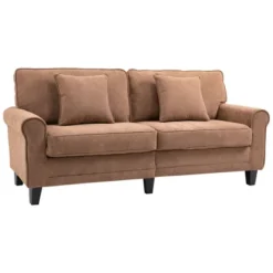 HOMCOM Modern 3-Seater Sofa 78" Thick Padded Comfy Couch With 2 Pillows, Corduroy Fabric Upholstery, Pine Wood Legs And Rounded Arms For Living Room 11 HOMCOM Modern 3-Seater Sofa 78" Thick Padded Comfy Couch With 2 Pillows, Corduroy Fabric Upholstery, Pine Wood Legs And Rounded Arms For Living Room -Homcom GUEST fef0dad8 2115 48d0 b5dc 3b582e314930