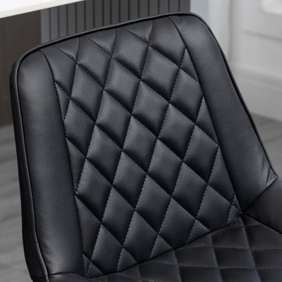 HOMCOM Adjustable Bar Stools Set Of 2, Counter Height Barstools With Swivel Seat Round Steel Base, And Footrest, Black 4 HOMCOM Adjustable Bar Stools Set Of 2, Counter Height Barstools With Swivel Seat Round Steel Base, And Footrest, Black - Image 4