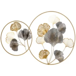 HOMCOM 3D Metal Wall Art Modern Ginkgo Leaves Hanging Wall Sculptures Home Decor For Living Room Bedroom Dining Room, 40" X 26", Gold 7 HOMCOM 3D Metal Wall Art Modern Ginkgo Leaves Hanging Wall Sculptures Home Decor For Living Room Bedroom Dining Room, 40" X 26", Gold -Homcom GUEST ffdafa6d fff7 43af 8a9c 945cbba513a1